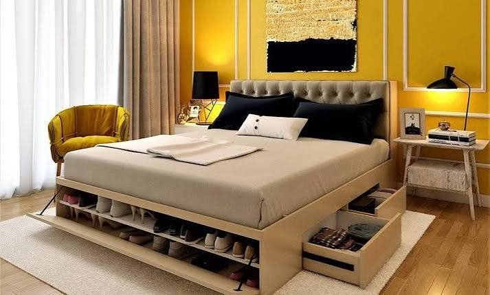 Storage Bed with Shoe Rack